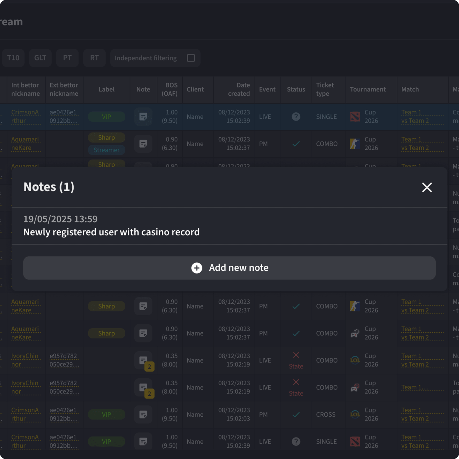 User with record 1-1